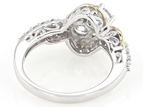 Prazana® Lab-Grown Diamonds 1.25ctw Diamond Rhodium and 14K Yellow Gold Over Silver Ring, H SI - Size 6