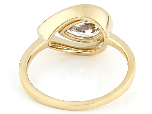Luminescence by Prazana® Lab-Grown Diamonds 1.00ct Floating Pear Diamond 10K Yellow Gold Ring, G VS2 - Size 6