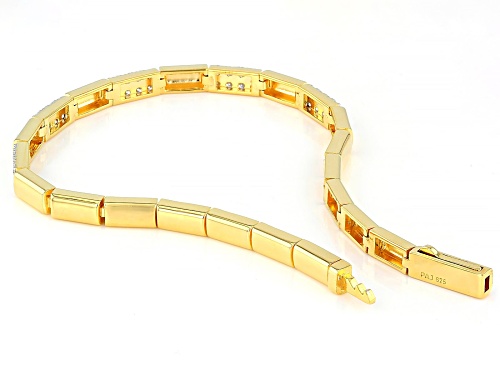 Prazana® Lab-Grown Diamonds 1.00ctw Round Diamond 18K Yellow Gold Over Silver Tennis Bracelet G-H SI - Size 8