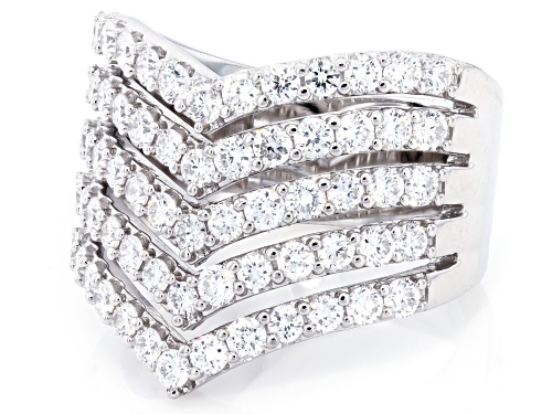 Prazana® Lab-Grown Diamonds 2.00ctw Round Diamond Rhodium Over Sterling Silver Ring, G-H VS - Size 7