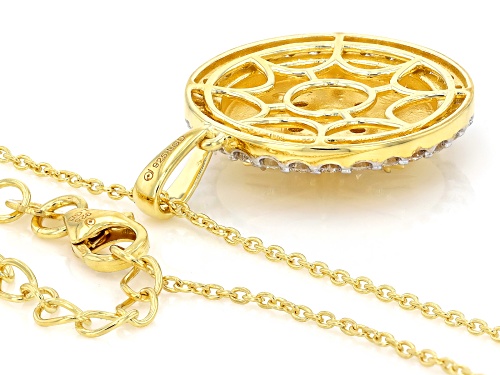 Prazana® Lab-Grown Diamonds 1.00ctw Round Diamond 14K Yellow Gold Over Silver Pendant W/Chain G-H VS