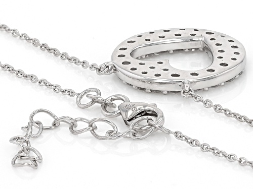 Prazana® Lab-Grown Diamonds 1.55ctw Round Diamond Rhodium Over Sterling Silver Heart Necklace G-H VS - Size 17