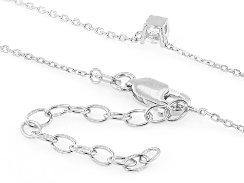 Prazana® Lab-Grown Diamonds 0.25ct Round Diamond Rhodium Over Sterling Silver Necklace G-H SI - Size 18