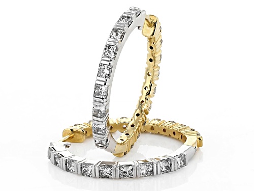 Prazana® Lab-Grown Diamonds 1.60ctw Diamond Reversible 14K 2-Tone Gold Hoop Earrings, F SI