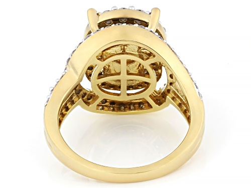 Prazana® Lab-Grown Diamonds 1.35ctw Round White Diamond 14K Yellow Gold Over Silver Ring, G-H SI - Size 7