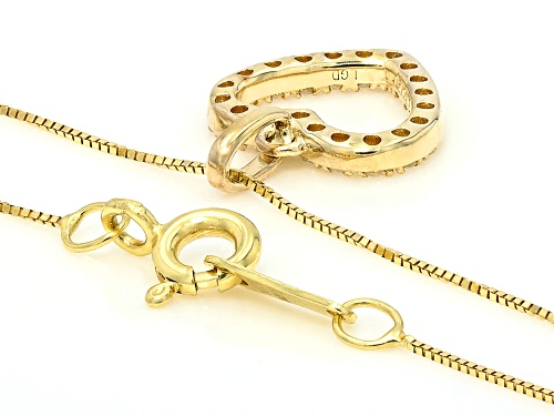 Prazana® Lab-Grown Diamonds 0.15ctw Diamond 10K Yellow Gold Heart Pendant With Chain, G-H SI2