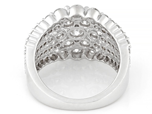 Prazana® Lab-Grown Diamonds 2.10ctw Round White Diamond Rhodium Over Sterling Silver Ring, G-H SI - Size 9
