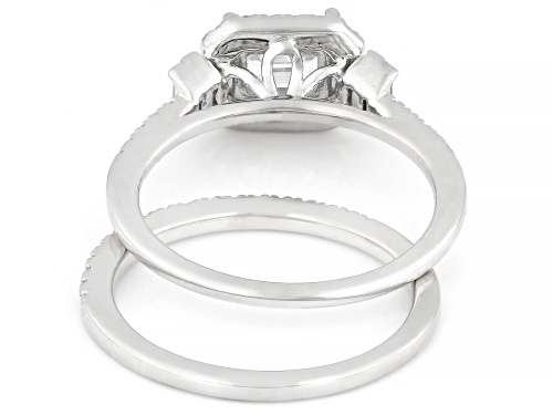 Prazana® Lab-Grown Diamonds 1.45ctw Diamond Rhodium Over Sterling Silver Halo Ring With Band F-G VS - Size 10