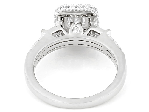 Prazana® Lab-Grown Diamonds 0.90ctw Baguette and Round Diamond Rhodium Over Silver Ring F-G VS - Size 8