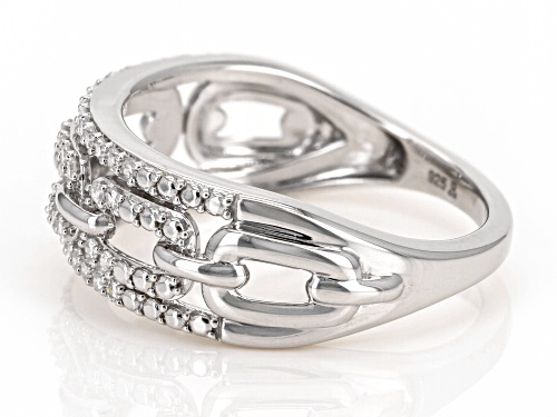 Prazana® Lab-Grown Diamonds 0.25ctw White Diamond Rhodium Over Sterling Silver Band Ring, H SI - Size 7