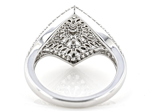 Prazana® Lab-Grown Diamonds 0.50ctw White Diamond Rhodium Over Sterling Silver Cluster Ring - Size 7