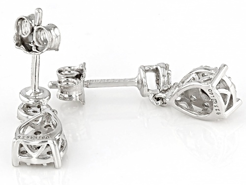 Prazana® Lab-Grown Diamonds 0.33ctw White Diamond Rhodium Over Sterling Silver Dangle Earrings