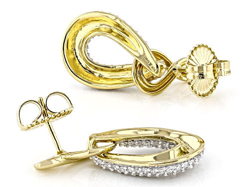 Prazana® Lab-Grown Diamonds 1.50ctw Lab-Grown Diamond 14k Yellow Gold Over Sterling Silver Earrings