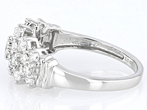 Prazana® Lab-Grown Diamonds 1.05ctw Round White Lab-Grown Diamond Rhodium Over Sterling Silver Ring - Size 7