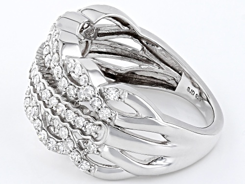 Prazana® Lab-Grown Diamonds 0.80ctw Round White Lab-Grown Diamond Rhodium Over Sterling Silver Ring - Size 9
