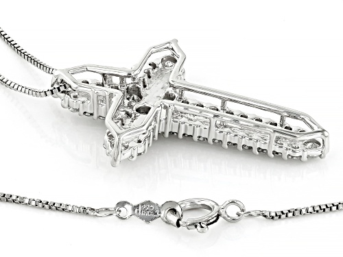 Prazana® Lab-Grown Diamonds 1.00ctw Lab-Grown Diamond Rhodium Over Sterling Silver Pendant, G SI