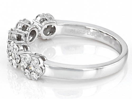 Prazana® Lab-Grown Diamonds 0.66ctw White Lab-Grown Diamond Rhodium Over Sterling Silver Ring, H SI1 - Size 8