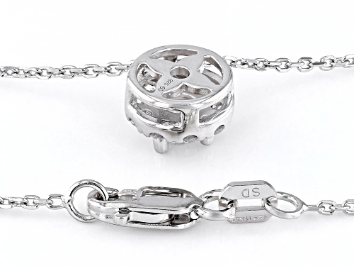 Prazana® Lab-Grown Diamonds 0.52ctw Lab-Grown Diamond Rhodium Over Sterling Silver Pendant, F SI2