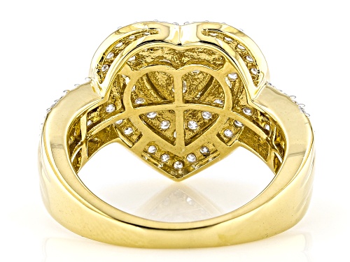 Prazana® Lab-Grown Diamonds 1.00ctw Lab-Grown Diamond 14k Yellow Gold Over Silver Heart Ring, H SI - Size 6