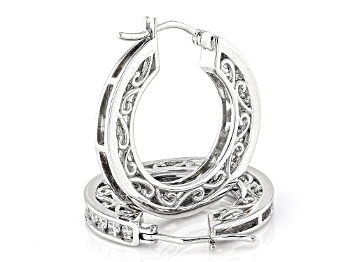 Prazana® Lab-Grown Diamonds 0.90ctw Lab-Grown Diamond Rhodium Over Sterling Silver Earrings, H SI