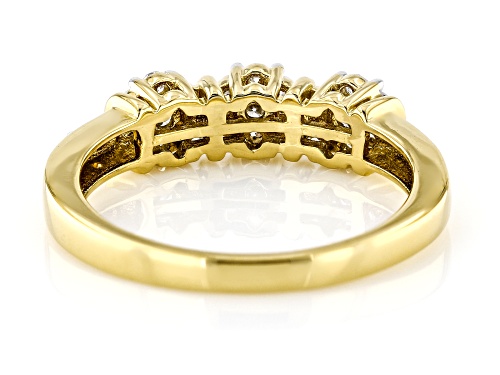 Prazana® Lab-Grown Diamonds 0.35ctw Lab-Grown Diamond 14k Yellow Gold Over Silver Cluster Ring, H SI - Size 9