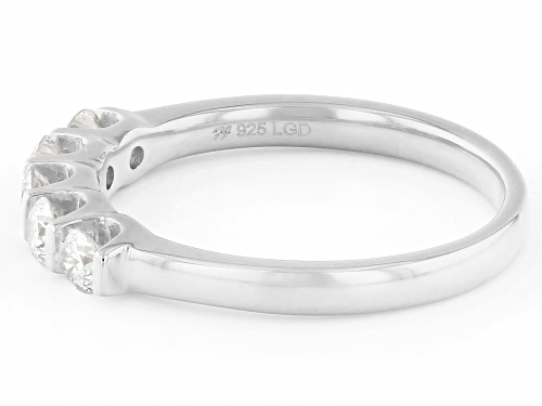 Prazana® Lab-Grown Diamonds 0.50ctw Lab-Grown Diamond Rhodium Over Silver Band Ring, H SI1 - Size 7