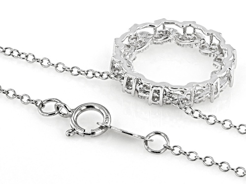 Prazana® Lab-Grown Diamonds 0.33ctw Lab-Grown Diamond Rhodium Over Sterling Silver Pendant, H SI