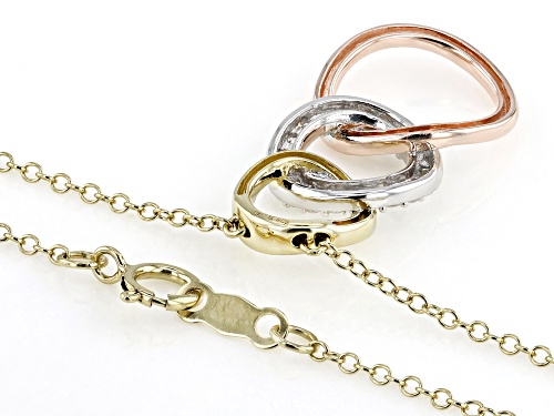 Prazana® Lab-Grown Diamonds 0.20ctw Lab-Grown Diamond Rhodium & 18k Gold Over Silver Necklace, H SI - Size 19
