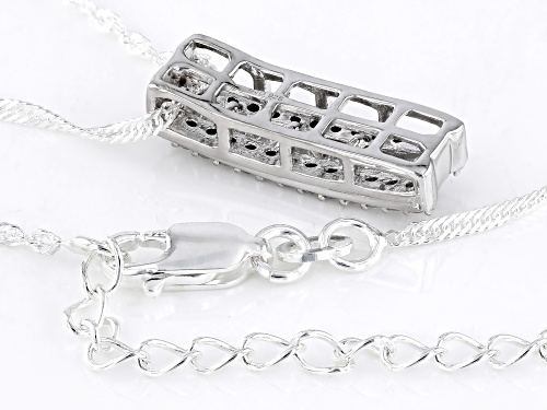 Prazana® Lab-Grown Diamonds 0.65ctw Lab-Grown Diamond Rhodium Over Sterling Silver Pendant, H SI