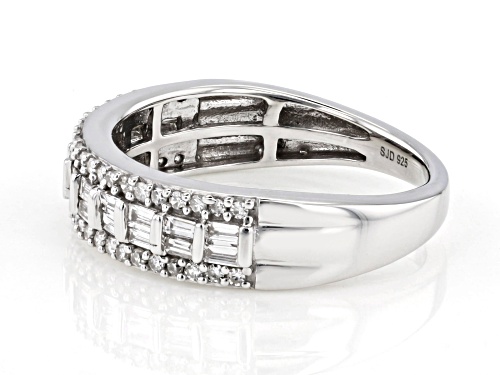 Prazana® Lab-Grown Diamonds 0.50ctw Lab-Grown Diamond Rhodium Over Sterling Silver Band Ring, H SI - Size 7
