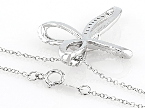 Prazana® Lab-Grown Diamonds 0.50ctw Lab-Grown Diamond Rhodium Over Sterling Silver Pendant, G SI