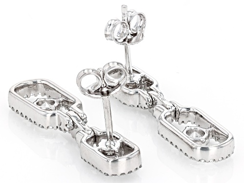 Prazana® Lab-Grown Diamonds 1.00ctw Lab-Grown Diamond Rhodium Over Sterling Silver Earrings, F VS2