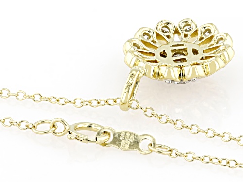 Prazana® Lab-Grown Diamonds 1.00ctw Lab-Grown Diamond 14k Yellow Gold Over Silver Pendant, G SI