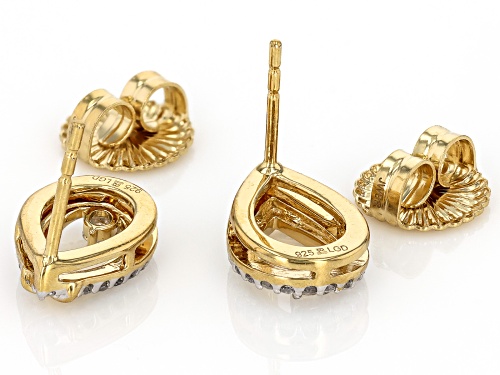 Prazana® Lab-Grown Diamonds 0.33ctw White Diamond 14k Yellow Gold Over Silver Earrings, G SI