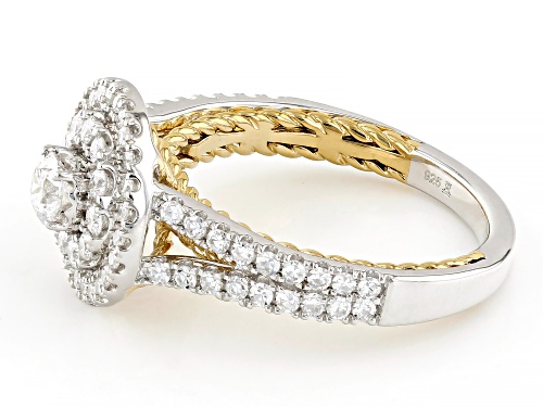 Prazana® Lab-Grown Diamonds 1.00ctw White Diamond Rhodium And 14k Gold Over Silver Ring, G SI - Size 6