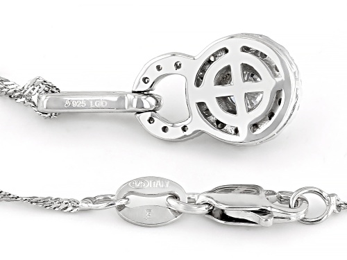 Prazana® Lab-Grown Diamonds 0.75ctw White Diamond Rhodium Over Sterling Silver Pendant, G-H SI
