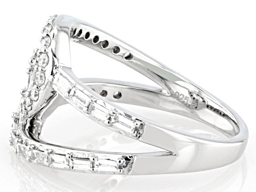 Prazana® Lab-Grown Diamonds 0.50ctw White Diamond Rhodium Over Sterling Silver Ring, G-H SI - Size 8