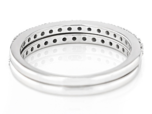 Prazana® Lab-Grown Diamonds 0.25ctw White Diamond Rhodium Over Silver Set of 2 Band Rings, H SI - Size 9