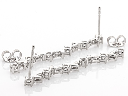 Prazana® Lab-Grown Diamonds 1.00ctw White Diamond 10k White Gold Dangle Earrings, G-H VS