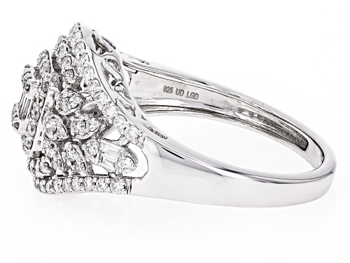 Prazana® Lab-Grown Diamonds 0.66ctw White Diamond Rhodium Over Sterling Silver Ring, H SI - Size 8