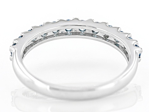 Prazana® Lab-Grown Diamonds 0.45ctw Blue Diamond Rhodium Over Sterling Silver Ring, SI - Size 7