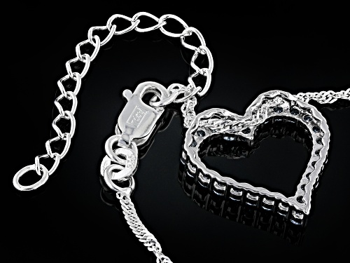 Prazana® Lab-Grown Diamonds 0.55ctw Blue Diamond Rhodium Over Sterling Silver Pendant, SI