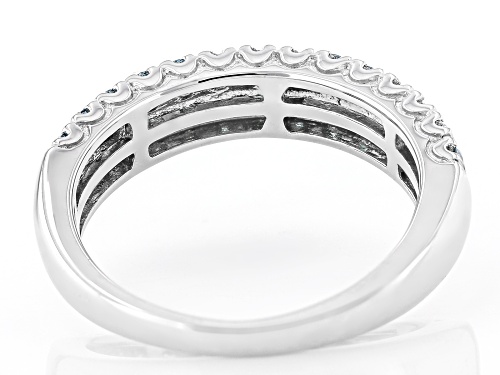 Prazana® Lab-Grown Diamonds 0.85ctw Blue Diamond Rhodium Over Sterling Silver Ring, SI - Size 6