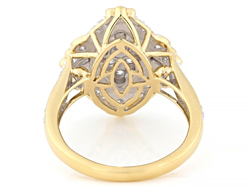 Prazana® Lab-Grown Diamonds 1.00ctw White Diamond 14k Yellow Gold Over Silver Cluster Ring, H SI - Size 8