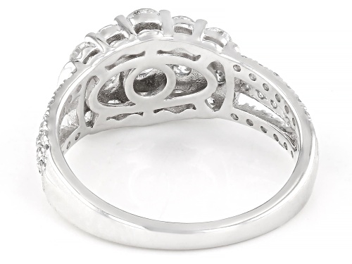 Prazana® Lab-Grown Diamonds 1.50ctw White Diamond Rhodium Over Silver Pyramid Ring, H SI - Size 6