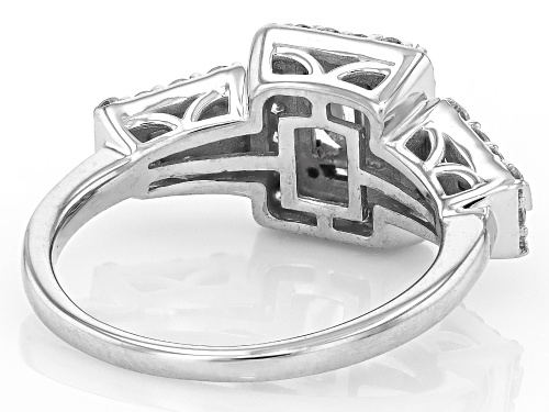 Prazana® Lab-Grown Diamonds 0.85ctw White Diamond Rhodium Over Sterling Silver Ring, H SI1 - Size 7