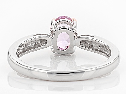 .74CT OVAL BRAZILIAN PRECIOUS PINK TOPAZ RHODIUM OVER STERLING SILVER SOLITAIRE RING - Size 9