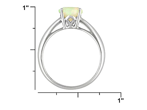 .64ct Round Faceted Ethiopian Opal Rhodium Over 14k White Gold Solitaire Ring - Size 7