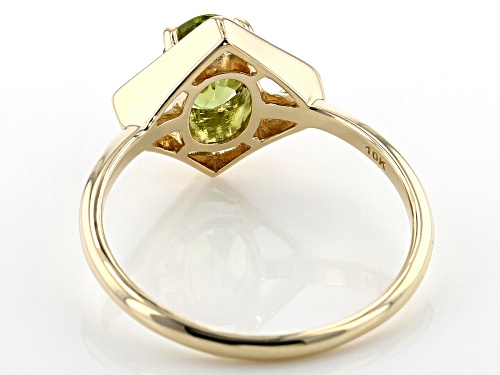 .72ct Oval Manchurian Peridot(TM) Solitaire 10k Yellow Gold Ring - Size 9