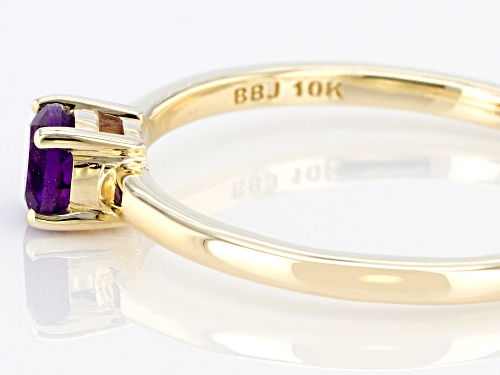 0.20ctw Round Amethyst 10k Yellow Gold Solitaire Ring - Size 7
